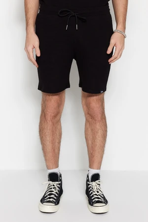 Trendyol Limited Edition Black Regular 100% Cotton Fit Textured Shorts & Bermuda