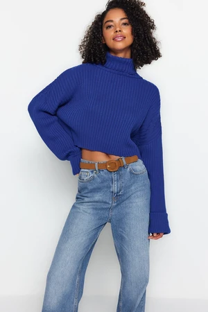 Trendyol Saks Crop Basic pletený sveter