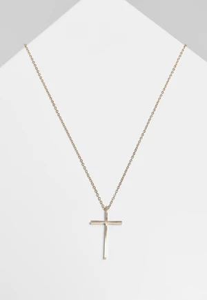 Large Basic Cross Necklace - Gold Colors