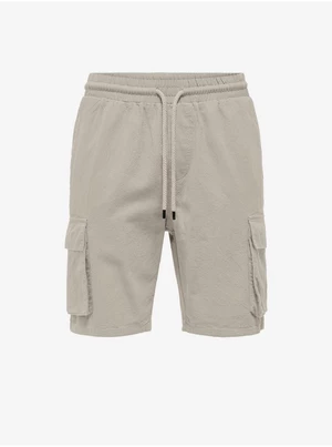 Beige men's linen shorts ONLY & SONS Sinus - Men