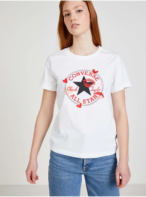 Dámske biele tričko Converse na Valentína - ženy