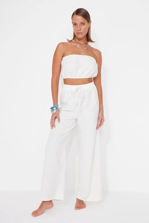 Trendyol White Woven Blouse and Pants Suit