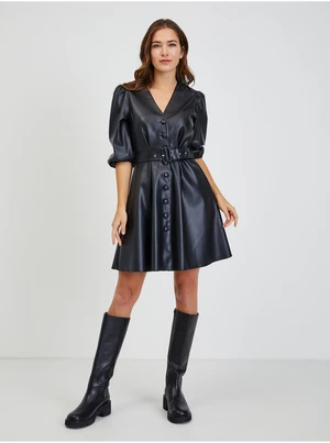 Black Leatherette Dress with Strap ORSAY - Ladies