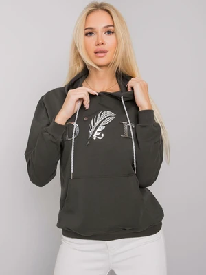 Dark khaki hoodie kangaroo with hood Sheridan