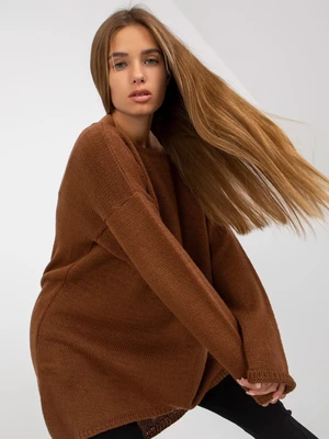 OCH BELLA brown asymmetric oversize sweater