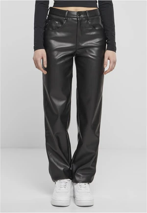 Women's faux leather pants black