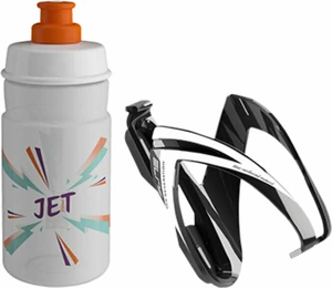 Elite Cycling CEO  Bottle Cage + Jet Bottle Kit Black Glossy/Clear Orange 350 ml Cyklistická fľaša