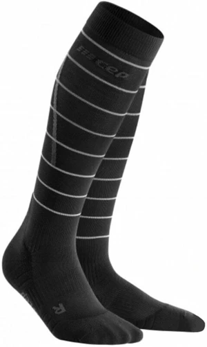 CEP Compression Tall Reflective Black II Běžecké ponožky