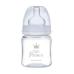 CANPOL BABIES Dojčenská antikoliková fľaša široká EasyStart ROYAL BABY modrá 120 ml