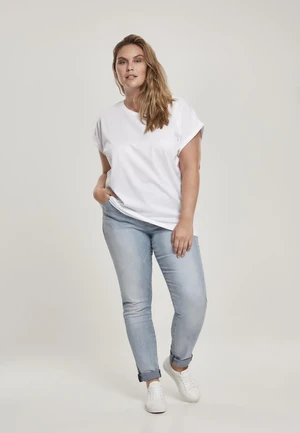 Women's Organic T-Shirt with Extended Shoulder White