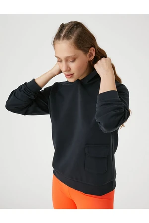 Koton Hooded Sweatshirt with Pocket Detail, Modal Blend