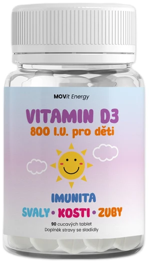 MOVIT ENERGY Vitamin D3 800 I.U. pro děti 90 tablet