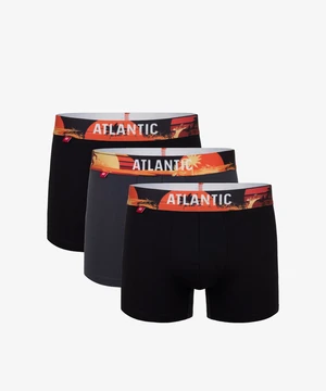 Pánske športové boxerky ATLANTIC 3Pack - sivé/čierne