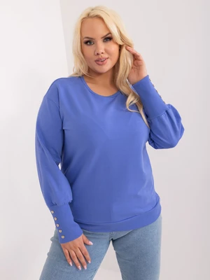 Lilac women's plus-size sweatshirt with cuffs