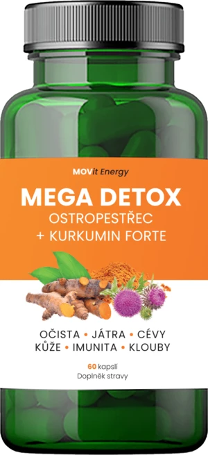 MOVIT ENERGY Mega Detox Ostropestřec + Kurkumin FORTE 60 kapslí