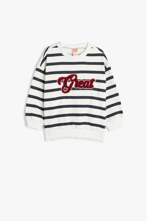 Koton Navy Blue Striped Baby Girl Sweatshirt