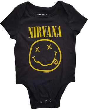 Nirvana Tricou Yellow Happy Face Kids Black 6-9 Luni