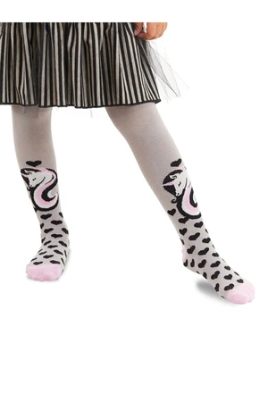 Denokids Unicorn Gray Pink Girls' Pantyhose