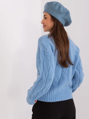 Off-blue, monochrome women's beret