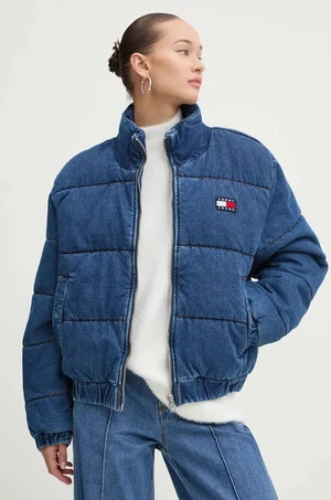 Džínová bunda Tommy Jeans dámská, modrá barva, zimní, DW0DW19632