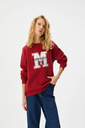 Koton Women's Burgundy Sweatshirt