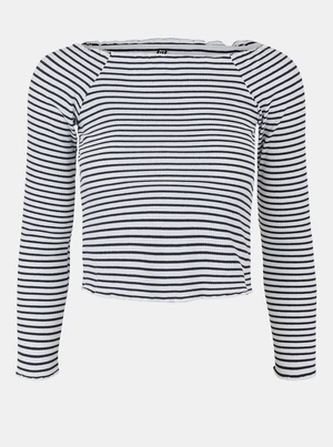 White-Blue Striped T-Shirt Pieces Alicia - Women