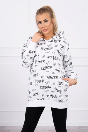 Sweatshirt with white inscriptions