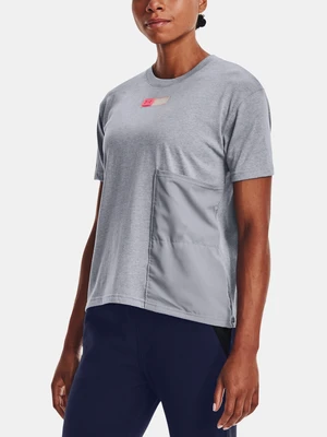 Šedé dámske tričko Under Armour Live Woven Pocket Tee