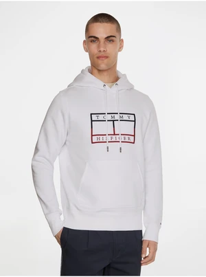 Tommy Hilfiger Mikina - FLAG OUTLINE HOODY biela