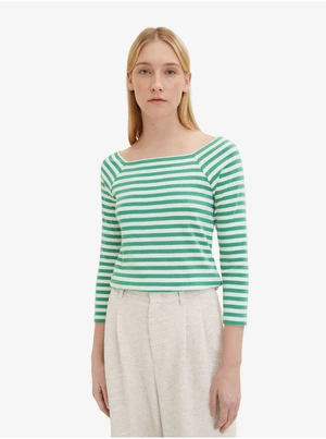 Light Green Women's Striped Long Sleeve T-Shirt Tom Tailor