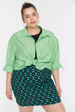 Trendyol Curve Green Boyfriend Woven Shirt