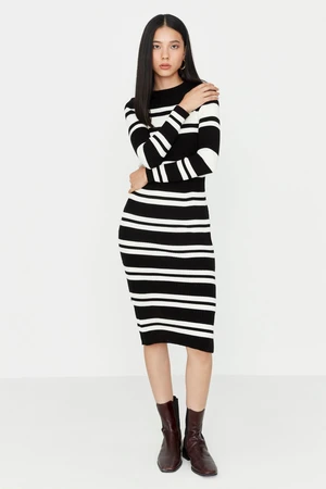 Trendyol Black Black Midi Sweater Crew Neck Dress