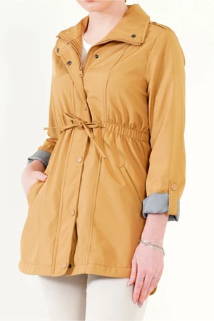 Bigdart 10322 Trench Coat with Gathered Waist - Camel