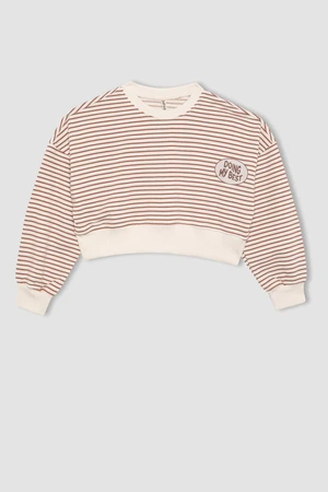 DEFACTO Crop Crew Neck Sweatshirt