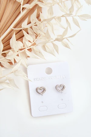 Classic gold heart-shaped earrings