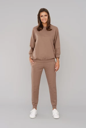 Women's tracksuit Alta, 3/4 sleeves, long legs - camel