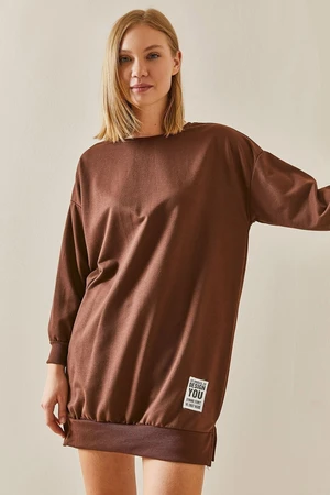 XHAN Brown Crew Neck Sweatshirt