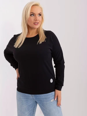 Black cotton blouse of larger size