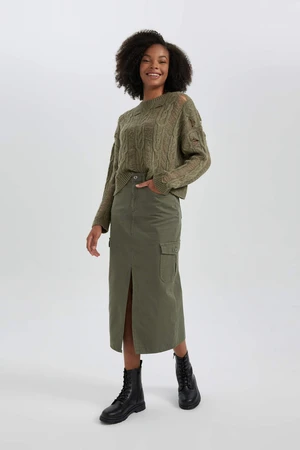 DEFACTO Cargo Fit Wowen Fabrics Maxi Skirt