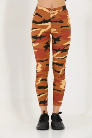 BİKELİFE Tile Camouflage Pattern Gabardine Leggings Pants