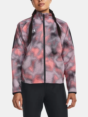 Grey-pink women's sports jacket Under Armour UA W's Ch. Pro Track PRNT