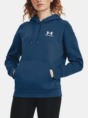 Under Armour Mikina Essential Fleece Hoodie-BLU - Dámské