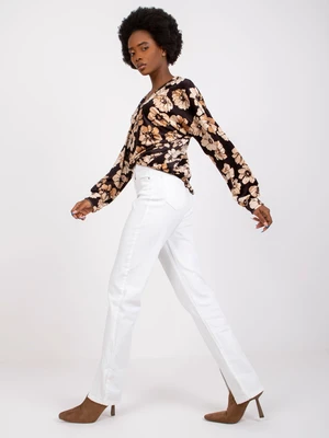 Black-beige flower blouse Bissau