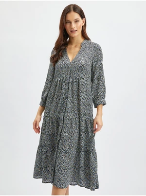 Orsay Blue-Black Women Patterned Shirt Dress - Women