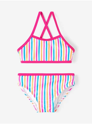 White Girly Striped Swimwear name it Ziza - Girls