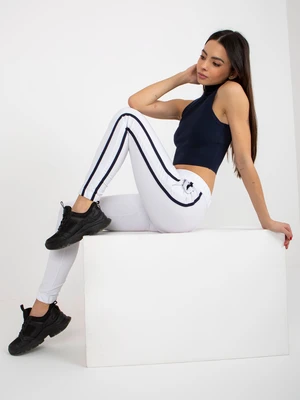 Basic white sweatpants with stripes RUE PARIS