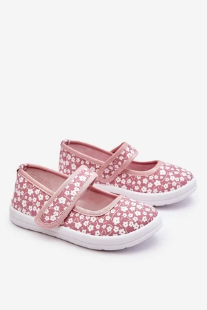 Children's ballerinas with Velcro in pink Selah print