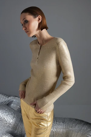 Trendyol Beige Leaf Knitwear Sweater