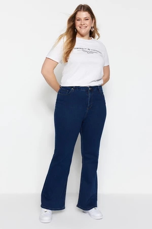 Trendyol Curve Indigo High Waist Flare Jeans