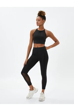 Koton Tulle Detailed Sports Leggings, Normal Waist.